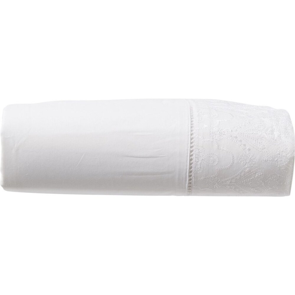 Christy of England Chantilly Embroidered King Flat Sheet